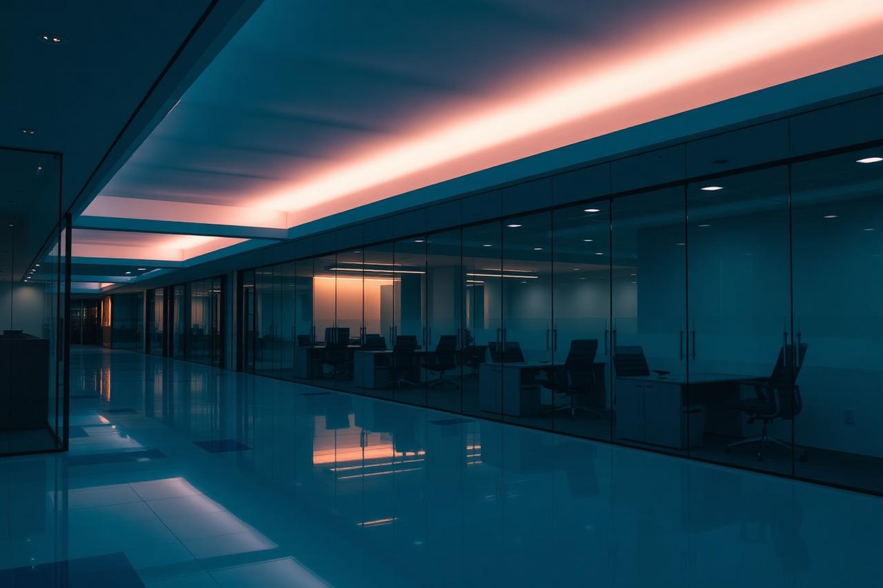 Espace de bureaux entretenu par une équipe de nettoyage professionnel